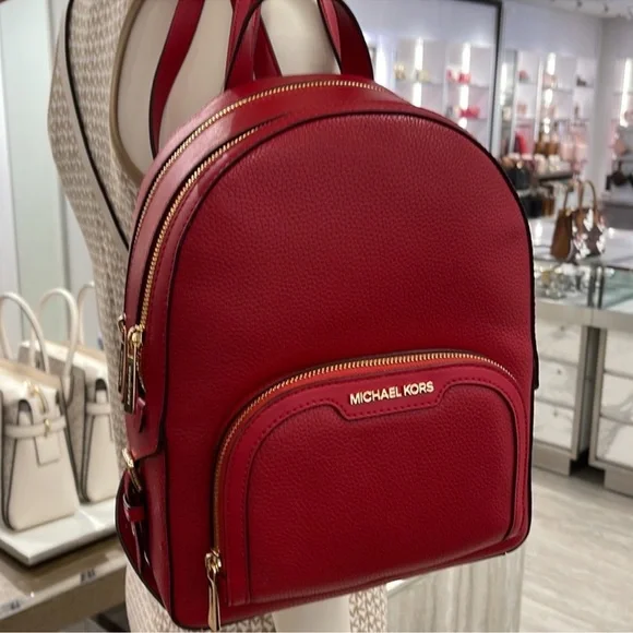 Michael Kors Jaycee Medium Pebbled Leather Backpack
Chili
NWT Michael Kors Jaycee Medium Bright Red Pebbled Leather  main image 3